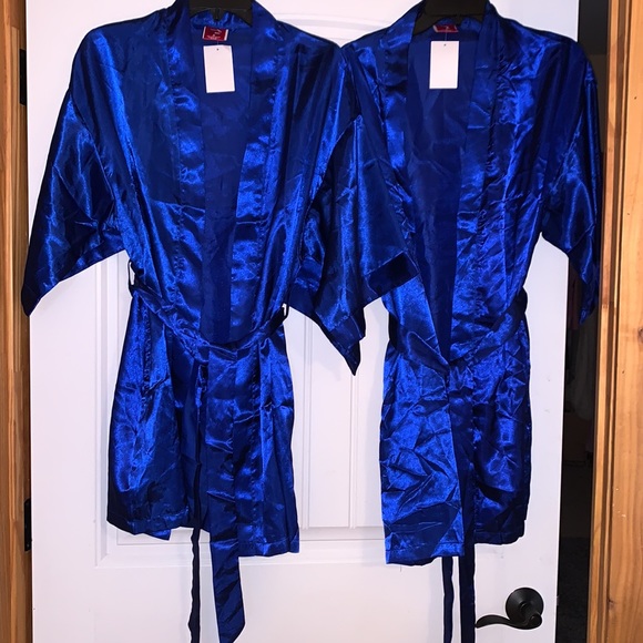Royal Blue Robes with Pockets & Sash to Tie 👘 size S & M 🤩 C3 - Picture 5 of 9